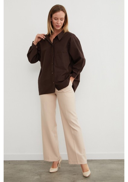 Basic Tek Cepli Oversize Gömlek