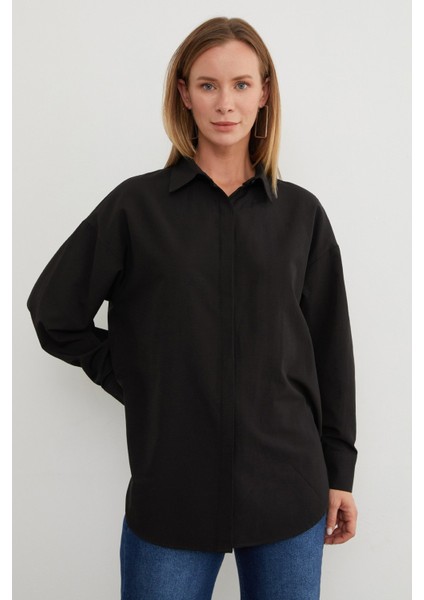 Basic Yırtmaçlı Oversize Gömlek fırsatları