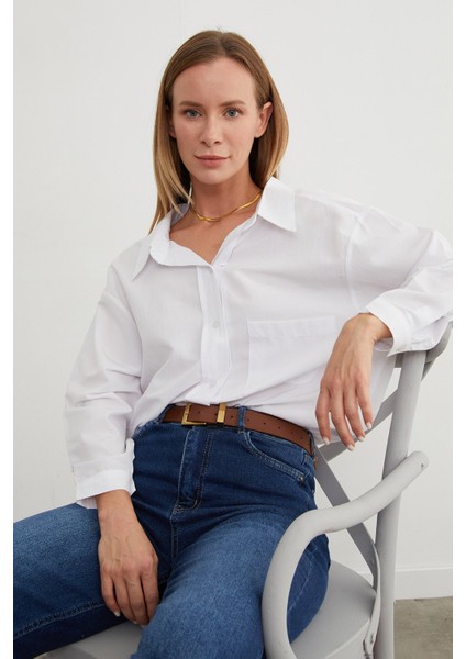 Basic Tek Cepli Oversize Gömlek modelleri