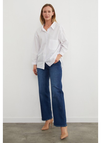 Basic Tek Cepli Oversize Gömlek