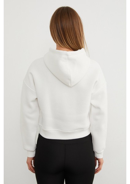 3 Iplik Üçgen Metal Armalı Kapüşonlu Sweatshirt