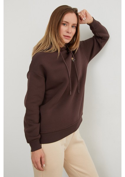 3 Iplik Ceylan Nakışlı Kapüşonlu Sweatshirt modelleri