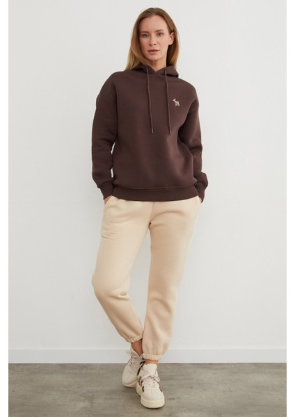 3 Iplik Ceylan Nakışlı Kapüşonlu Sweatshirt fırsatları