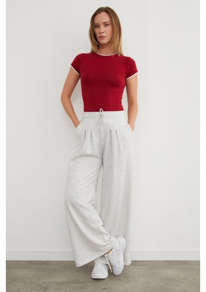 3 Iplik Beli Bağlamalı Palazzo Pantolon