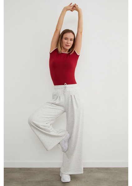 3 Iplik Beli Bağlamalı Palazzo Pantolon