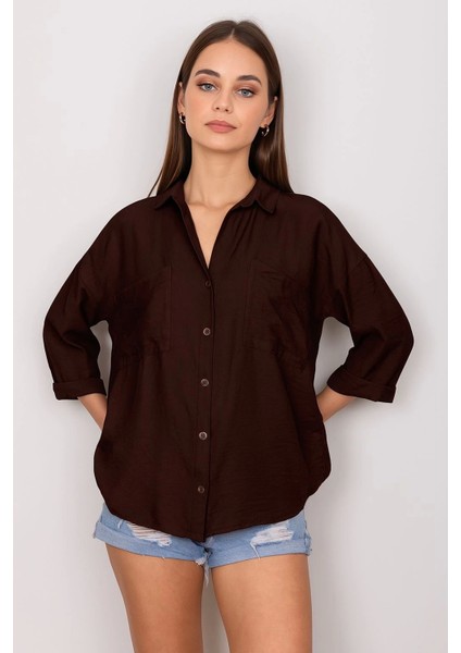 Cepli Salaş Gömlek Koyu Kahve T1010 modelleri
