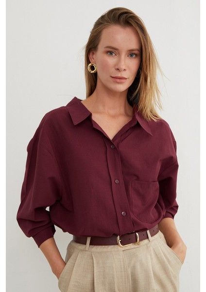 Basic Tek Cepli Oversize Gömlek