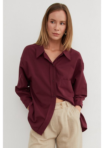 Basic Tek Cepli Oversize Gömlek fırsatları