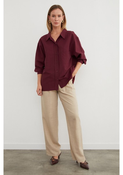 Basic Tek Cepli Oversize Gömlek