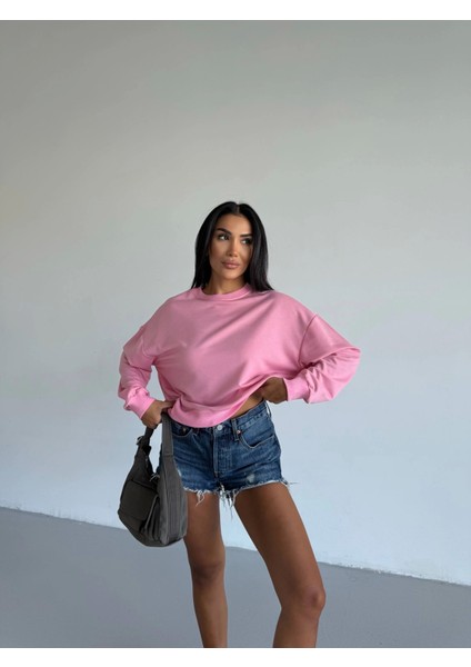 2 Iplik Bisiklet Yaka Sweat Pembe F2339 fiyatları