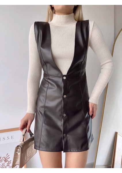 Deri Jile Elbise Kahve W24796 fırsatları