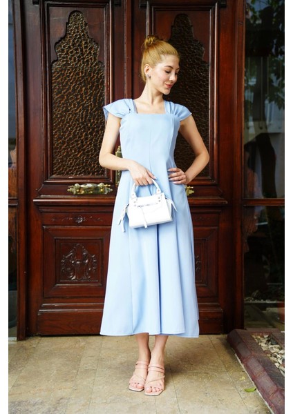 U Yaka Prenses Elbise Mavi S255101 indirimleri