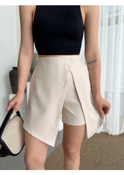 Iki Düğmeli Şort Etek S24046