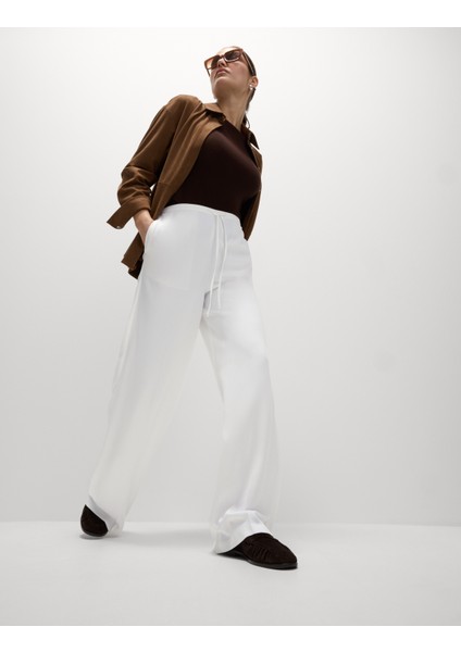 Yüksek Bel Wide Leg Pantolon