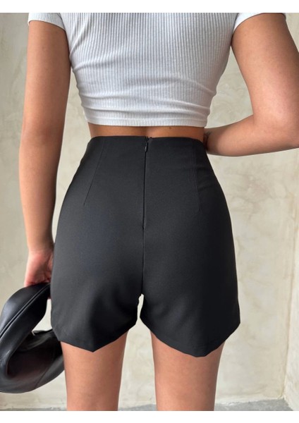 Yüksek Bel Parçalı Double Kumaş Şort S25312 fiyatları