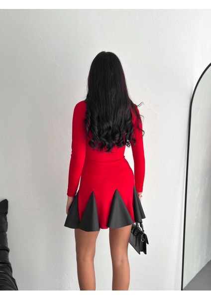 Eteği Kloş Crep Mini Elbise S1267 fiyatları