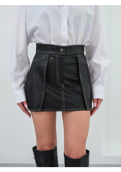 Kontrast Deri Etek Siyah W260015