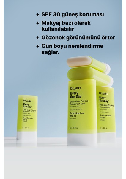 Dr. Jart Every Sun Day Ultra Şeffaf Spf 30 Güneş Koruyucu Stick 19GM/.67OZ indirimleri