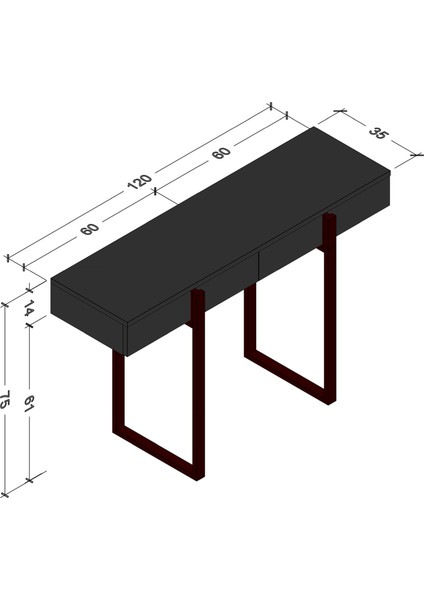 Misis 120 cm Çok Amaçlı Dresuar Parlak Beyaz & Mat Ceviz MDF Lam