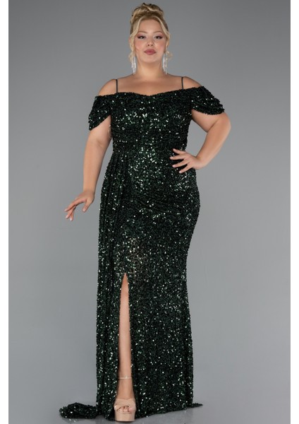 Kuyruklu Uzun Pul Payet Büyük Beden Abiye ABU5232