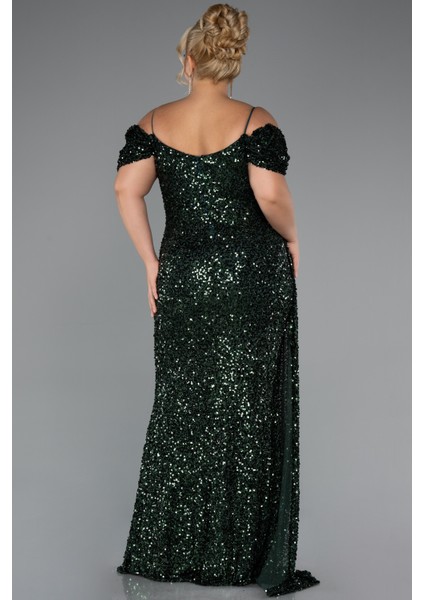 Kuyruklu Uzun Pul Payet Büyük Beden Abiye ABU5232 fiyatları