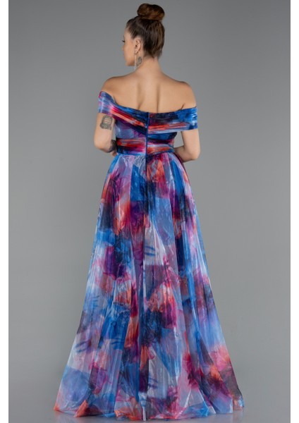 Kayık Yaka Uzun Empirme Büyük Beden Abiye ABU5263 fiyatları