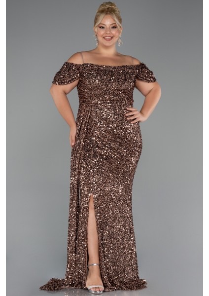 Kuyruklu Uzun Pul Payet Büyük Beden Abiye ABU5232