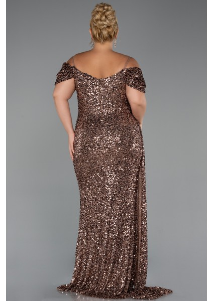 Kuyruklu Uzun Pul Payet Büyük Beden Abiye ABU5232 fiyatları