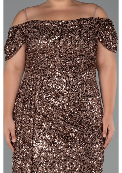 Kuyruklu Uzun Pul Payet Büyük Beden Abiye ABU5232 modelleri