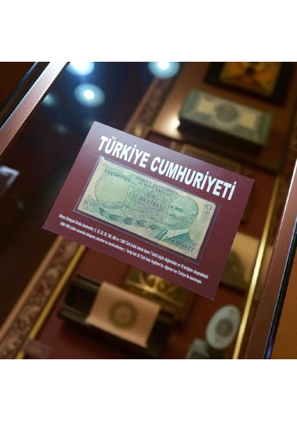 Türk Lirası Özel Folderında Kağıt Koleksiyon Para Hediye Antika Darpane Numismatik Hobi