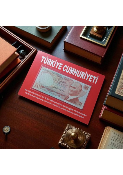 Türk Lirası Özel Folderında Kağıt Koleksiyon Para Hediye Antika Darpane Numismatik Hobi