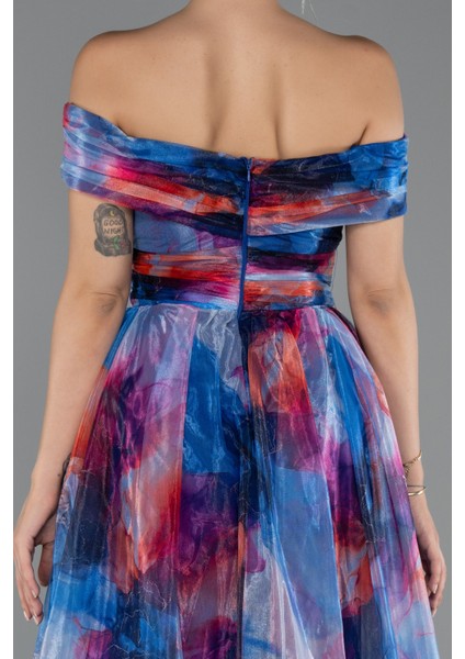 Kayık Yaka Uzun Empirme Büyük Beden Abiye ABU5263 fırsatları