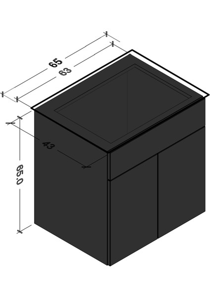 Regnum-S 65 cmEtajerli Lavabolu Lavabo Dolabı Parlak Beyaz MDF Lam fırsatları