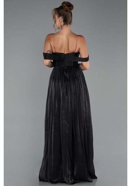 Kayık Yaka Ateş Pile Uzun Şifon Abiye ABU5283 fiyatları