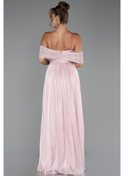 Kayık Yaka Ateş Pile Uzun Şifon Abiye ABU5283 fiyatları