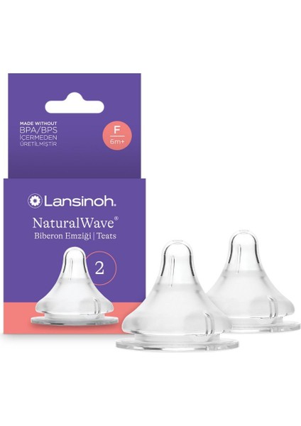 Şeffaf 2'li Biberon Emziği Hızlı Akışlı, 6 Ay+