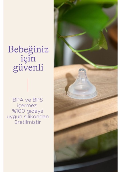 Şeffaf 2'li Biberon Emziği Hızlı Akışlı, 6 Ay+