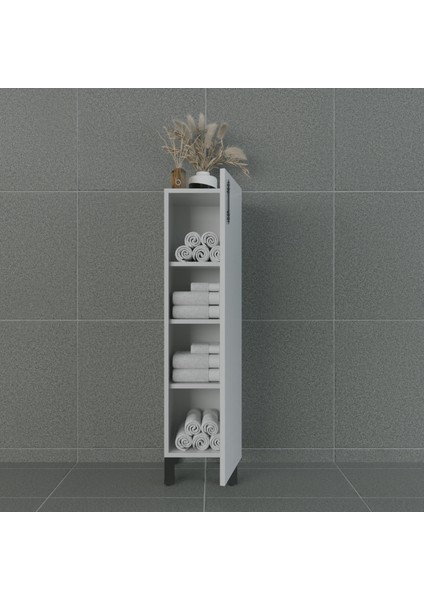 Volans-AR 30 cm Çok Amaçlı Ayaklı Dolap Parlak Beyaz MDF Lam Sağ Menteşe fırsatları