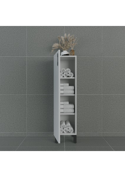 Volans-AL 30 cm Çok Amaçlı Ayaklı Dolap Parlak Beyaz MDF Lam Sol Menteşe fırsatları