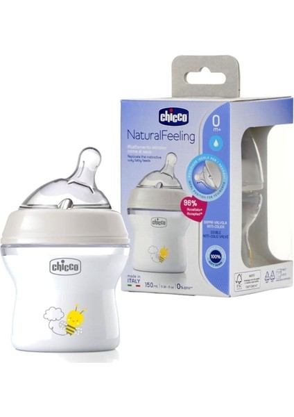 Şeffaf 150 ml Silikon Biberon, Desenli, Emzikli, Yeni Doğan Için Ideal Ürün.