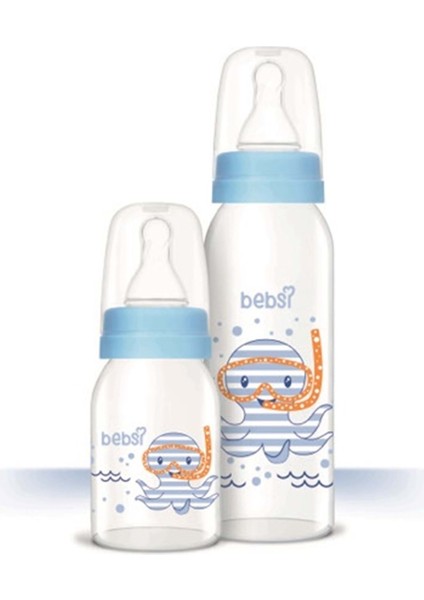 Bebsi Cam Biberon Seti 250ML ve 125ML, Mavi ve Pembe Renk Seçenekleri modelleri