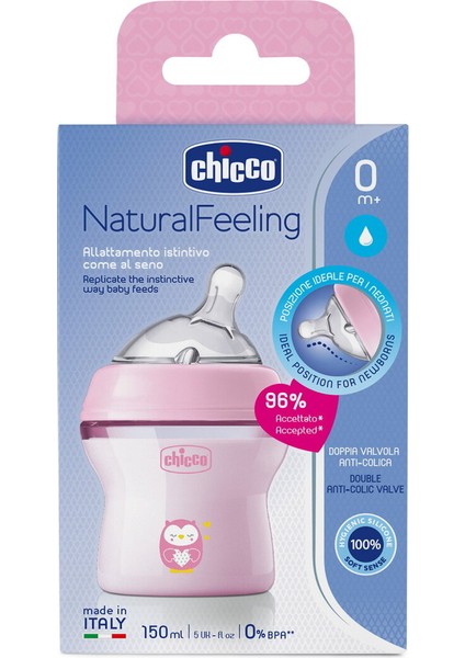 Doğal Hissiyat Pp Biberon 0 Ay 150ML Kız Için Pembe Renk