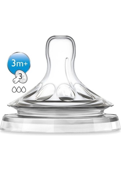 2'li ve 3 Ay Için Şeffaf Doğal Biberon Emziği Seti