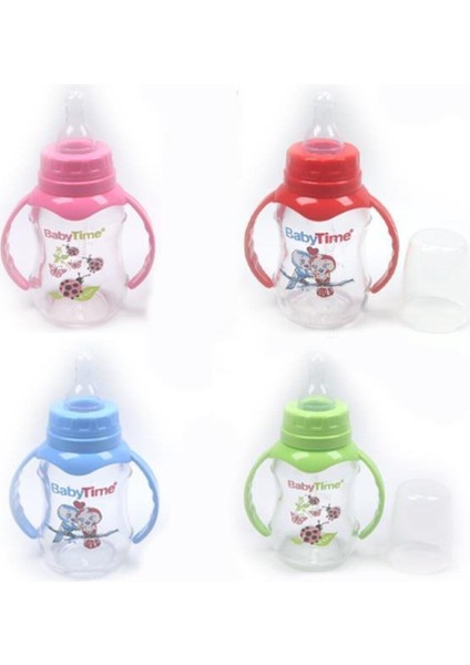 Mavi Kulplu Cam Biberon 125 ml BT080-C, Sağlıklı ve Şık Tasarım