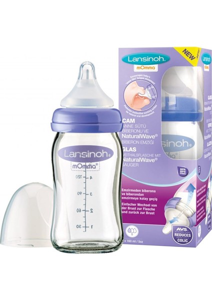 Mor Renkli 160 ml Cam Bebek Biberonu Sağlıklı ve Güvenli Kullanım Için Ideal