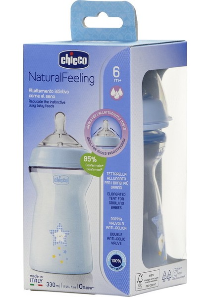 Bebekler Için 330ML Hafif Mavi Pp Biberon, 6 Ay ve Üzeri, Sağlıklı ve Güvenli Kullanım fırsatları