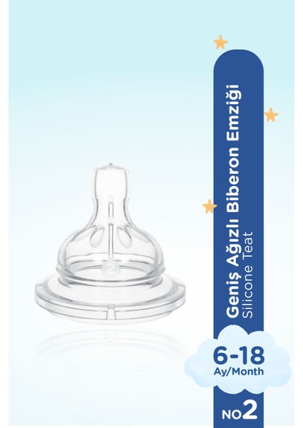 Geniş Ağızlı Biberon Emziği, Şeffaf, Normal Akış, 6-18 Ay, Güvenli ve Pratik Kullanım fiyatları