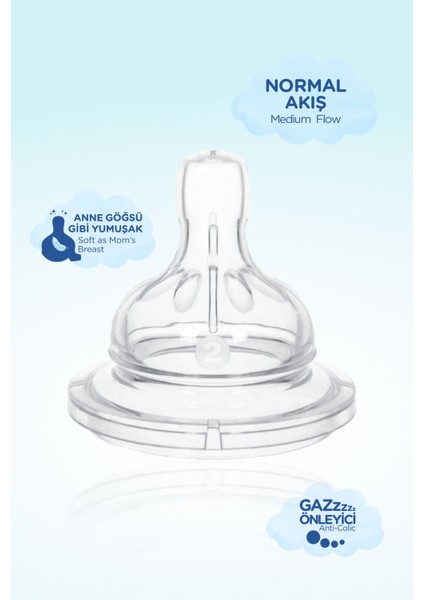 Geniş Ağızlı Biberon Emziği, Şeffaf, Normal Akış, 6-18 Ay, Güvenli ve Pratik Kullanım modelleri