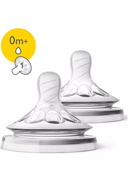 Şeffaf Yenidoğan Biberon Emziği, 2'li, No:1, 0 Ay ve Üzeri
