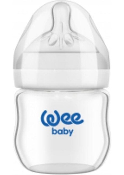 Doğal Cam Bebek Biberonu 125 Ml, Şeffaf ve Dayanıklı, Isıya Uygun